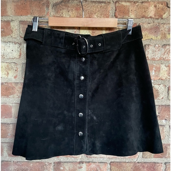 Zara Mod Suede Belted A Line Mini Skirt🖤 - Picture 3 of 11